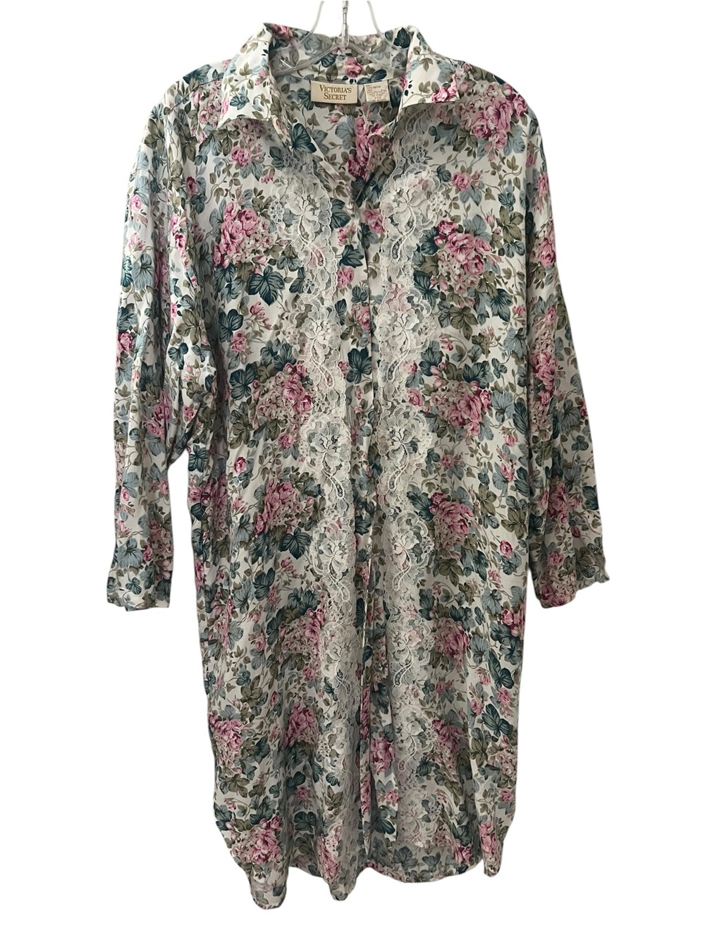 Victoria’s Secret Vintage Floral Nightdress Lace Modest Cottagecore 80s 90s